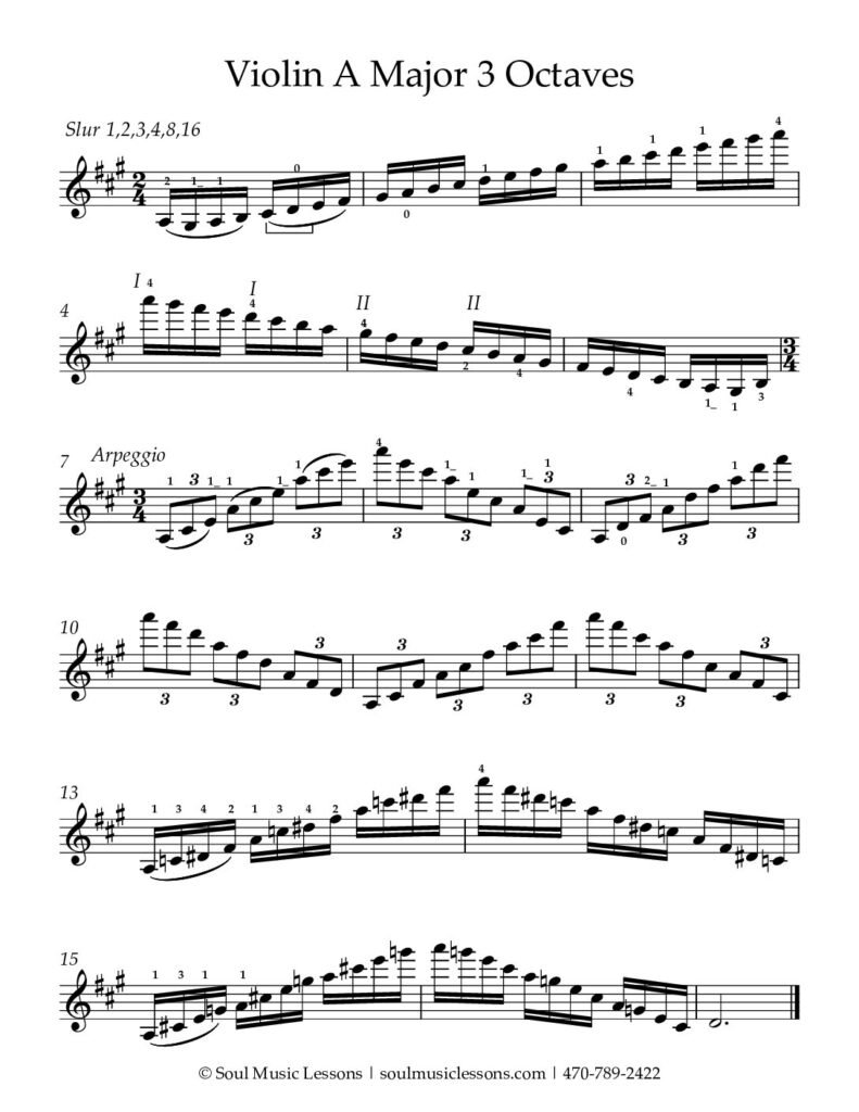 scale major octaves violin