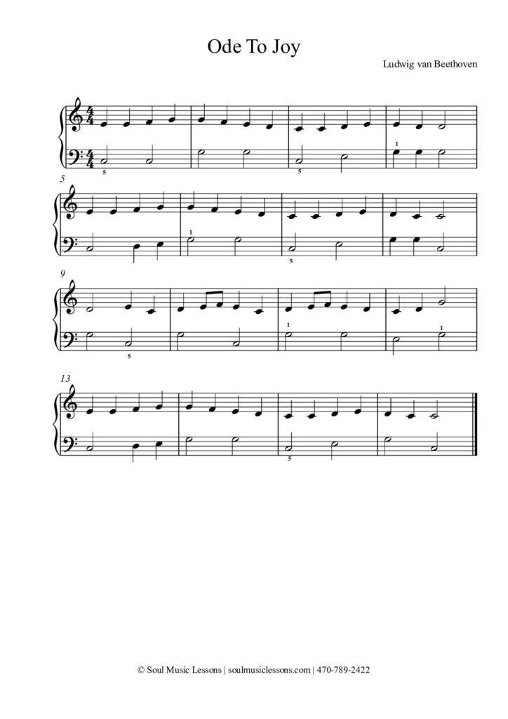 Ode To Joy Piano Sheet Music (Free PDF) — sheet music preview